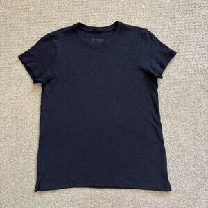 ATM Anthony Thomas Melillo Schoolboy Slub Cotton T-Shirt Blue Wash Women's Sz S